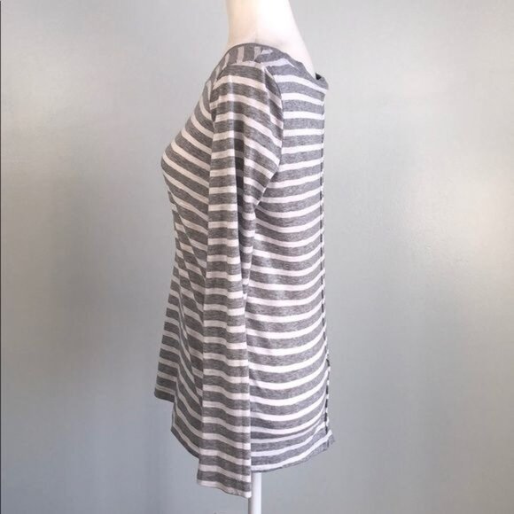 SPLENDID Cerine Slub Gray White Stripe Button Back - S - Picture 3 of 6